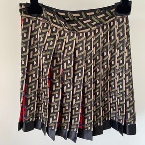 Versace La Greca Silk Pleated Mini Skirt - IT40/US4